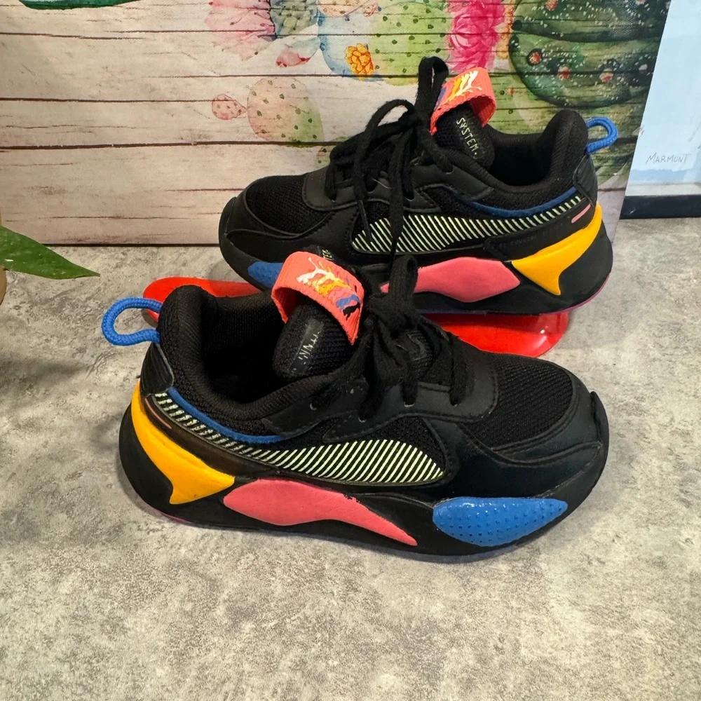 PUMA RsX Sunset 1 Ps Lace Up Kids Multicolor Sneakers Casual Size 12C